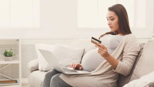 Mother shopping online