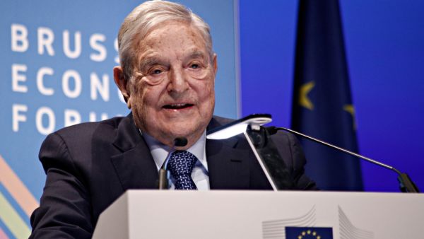 George Soros, Founder and Chairman of the Open Society Foundation gives a speech during Economic Forum in Brussels, Belgium on June 1, 2017.
