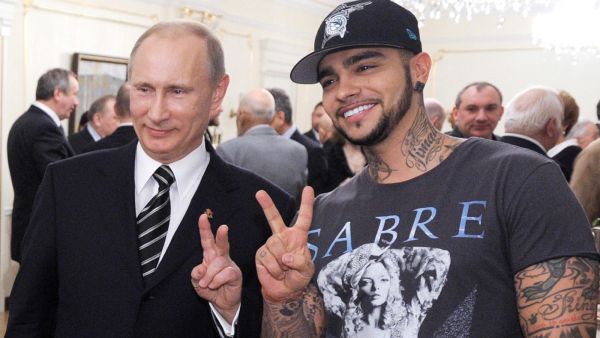 Vladimir Putin posing for a photo with Timati in 2012. Photograph: Alexey Druzhinin/AFP