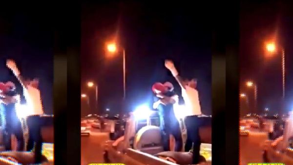 The two men were filmed kissing in Riyadh 