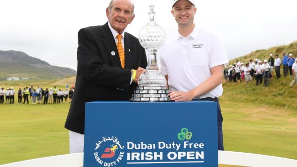 Colm McLoughlin with Russell Know, 2018 Dubai Duty Free Irish Open winner