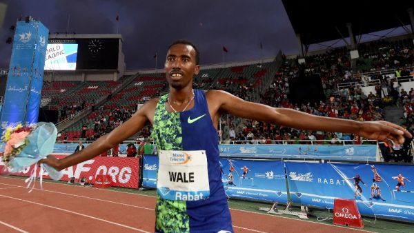 Ethiopia's Getnet Wale celebrates after winning the men's 3000m steeplechase during the IAAF Diamond League competition on June 16, 2019 in Rabat. FADEL SENNA / AFP