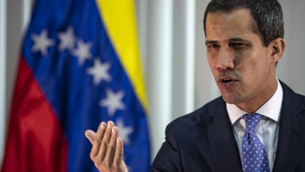 Venezuelan opposition leader and self-declared president Juan Guaido offers an interview to AFP in Caracas on May 6, 2019.  (Ronaldo SCHEMIDT / AFP)