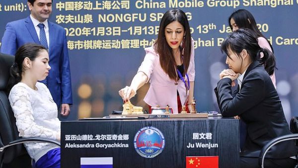 Shohreh Bayat,looks on before the match during the 2020 International Chess Federation (FIDE) Women's World Chess Championship in Shanghai on January 11, 2020 (AFP/ File Photo) Shohreh Bayat,looks on before the match during the 2020 International Chess Federation (FIDE) Women's World Chess Championship in Shanghai on January 11, 2020 (AFP/ File Photo)