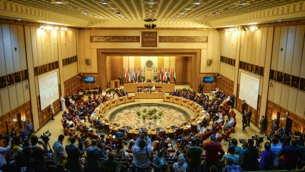 Members of the Arab League hold a meeting at the grouping's headquarters in the Egyptian capital of Cairo to discuss the latest developments in the Palestinian territories, on April 21, 2019.  (MOHAMED EL-SHAHED / AFP)