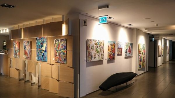 An installation shot of Awad's "Interactions, Ode to J," showing at Le Meridien Beach Plaza Hotel, Monte Carlo, Monaco, March 2019.  (The Daily Star)