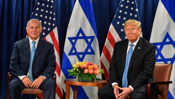 US President Donald Trump meets Israeli Prime Minister Benjamin Netanyahu. (AFP)