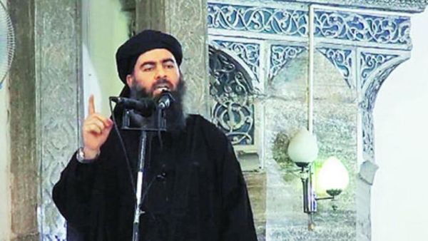 ISIS leader Abu Bakr al- Baghdadi, speaking in Mosul. (AFP)