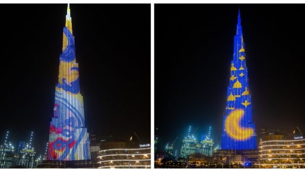 The holy month of Ramadan will be celebrated with two captivating LED shows on Burj Khalifa. (Twitter)