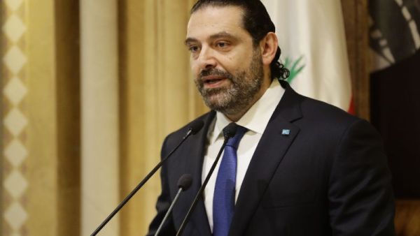 Lebanese Prime Minister Saad Hariri speaks during a press conference at his residence in Beirut. (AFP Photo/JOSEPH EID)