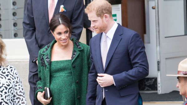 Meghan Markle and Prince Harry receive flowers after leaving Canada House on the March 11, 2019. (Shutterstock/ File)