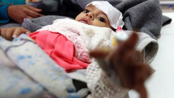 A child suspected to have cholera is treated in a hospital (AFP/FILE) banner image