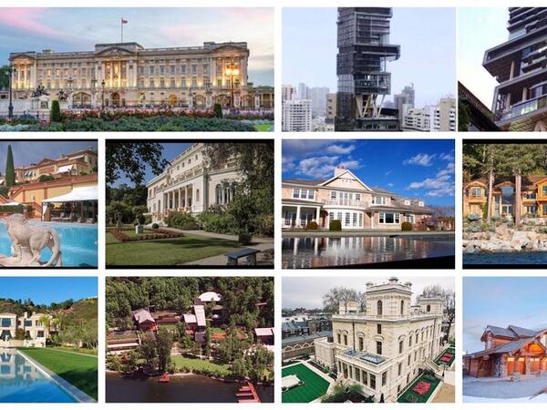 Imagine your dream home, then triple it in size, add decorative detail and huge pool - then it will probably make this top 10 list.