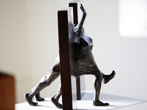 A picture taken at the Museum of Modern Art in Kuwait City on October 4, 2018, shows a sculpture by Kuwaiti artist Sami Mohammed. 
Yasser Al-Zayyat / AFP