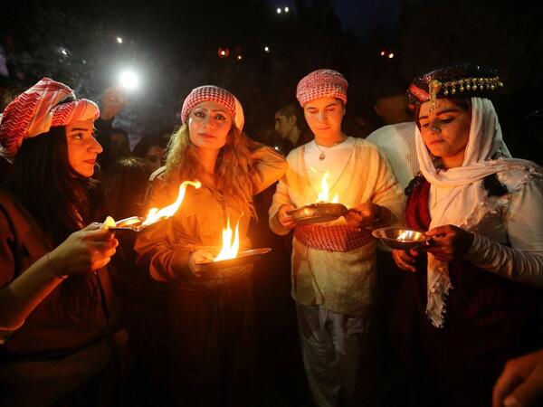 Yazidis in northern Iraq celebrating the Festival of Assembly (Twitter)