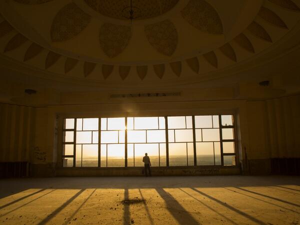 A picture taken on June 29, 2019 shows a partial view of a former palace of deposed Iraqi dictator Saddam Hussein at the ancient archaeological site of Babylon, south of the capital Baghdad.  Hussein FALEH / AFP