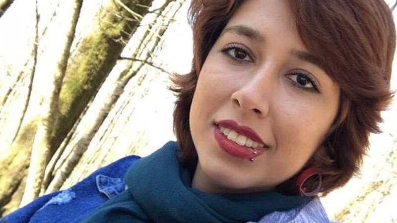 Saba Kord Afshari, 20, has been sentenced to 24 years in jail for participating in protests in Iran, including 15 years for removing her hijab. (Twitter)