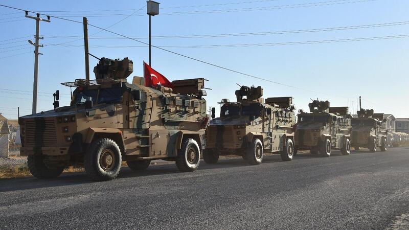 Turkish forces have entered Syria near Tal Abyad for the first US-Turkey joint patrols (Twitter)