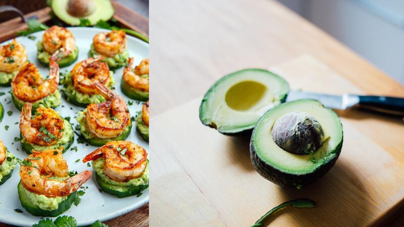 مقبلات الأفوكادو والروبيان البوابة