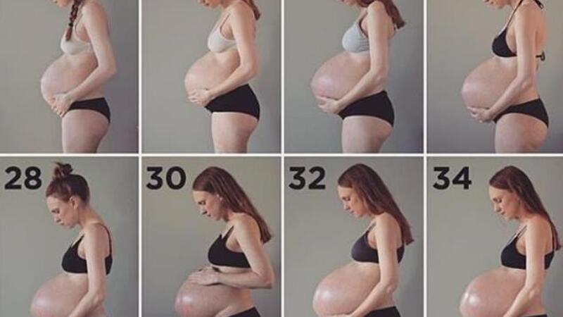 Pregnant Triplets Belly