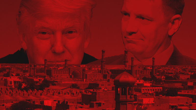 President Donald Trump and Erik Prince, courtesy of Al Bawaba 