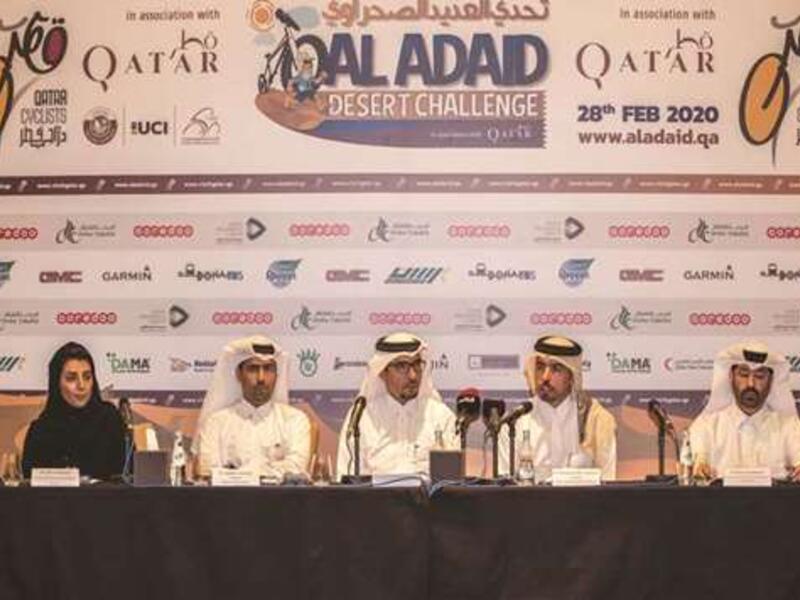  (From left) Moza al-Muhannadi, Dr Abdulaziz al-Kuwari, Dr Jamal al-Khanji, Dr Mohamed Jaham al-Kuwari, and Hassan Ali al-Maslamani during the press conference yesterday.