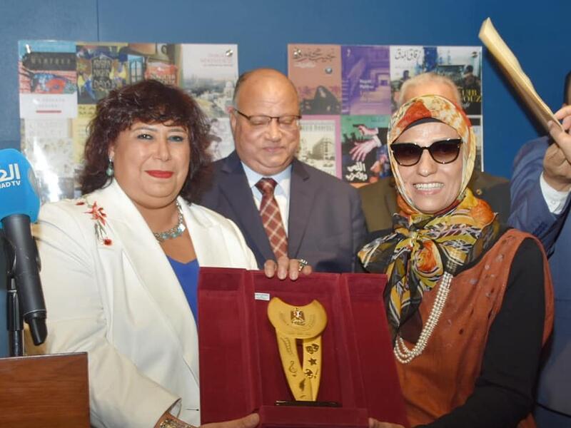 A picture of Naguib Mahfouz's daughter Umm Kulthum at Naguib Mahfouz museum in Egypt. (Photo: Official release of the Ministry of Culture)