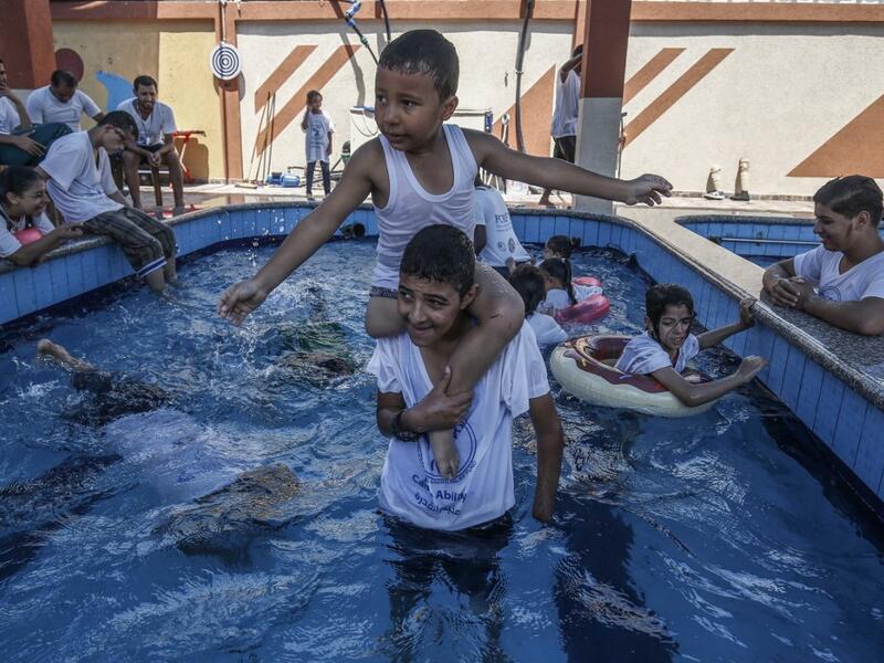 The PCRF is a non-governmental organisation providing physical and psychological services for disabled children in Gaza Strip. SAID KHATIB / AFP