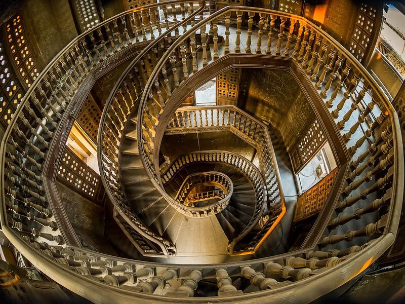  Staircase in Cairo’s Indian-inspired Baron Empain Palace (Twitter)