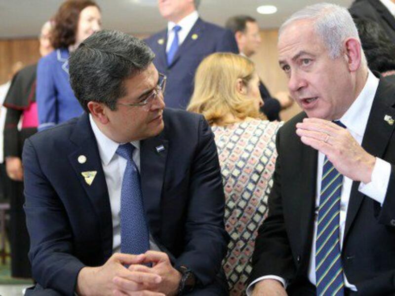 Honduran President Juan Orlando Hernandez  and PM Benjamin "Bibi" Netanyahu (Twitter)