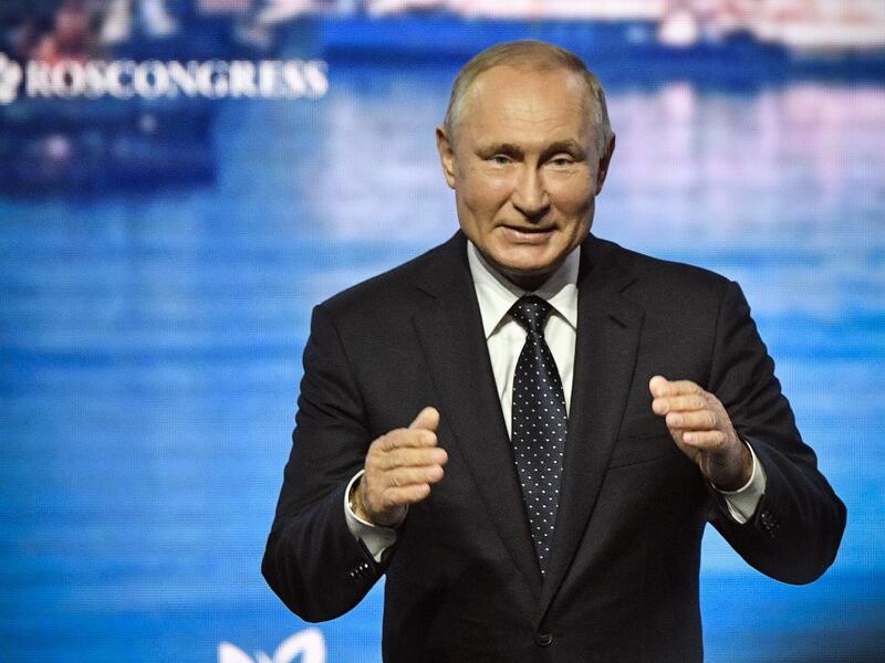 Russian President Vladimir Putin opens a plenary session of Eastern Economic Forum at far-eastern Russian port of Vladivostok on September 5, 2019. (AFP/ File Photo)