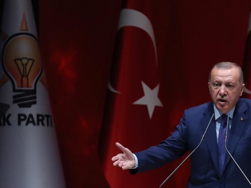 Turkish President and leader of Justice and Development (AK) Party Recep Tayyip Erdogan (AFP)