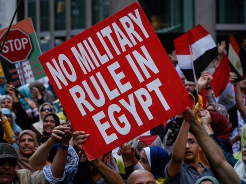 Protests emerged in cities across Egypt Friday night. (Twitter)