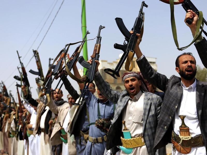 Houthis rally in Sanaa, Yemen's rebel-held capital, on June 25, 2018. (Mohammed Huwais / AFP)