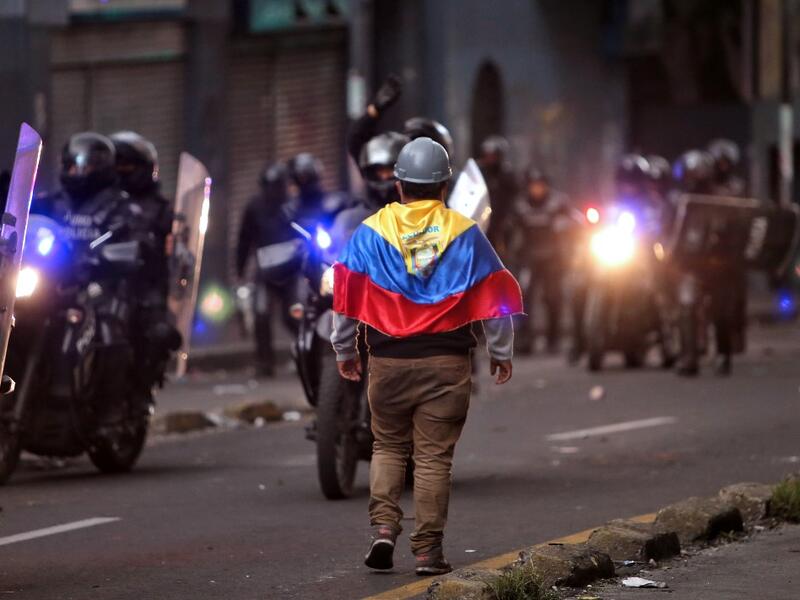 The violence broke out as thousands of people representing indigenous groups, farmers and labour unions marched on a square in downtown Quito near the government headquarters demanding that Moreno reinstate fuel subsidies. Cristina VEGA / AFP