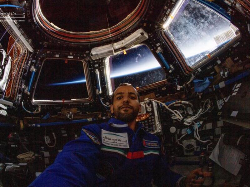 Hazzaa had flown to the ISS last Wednesday on board the Soyuz MS-12 mission, S61 Expedition. (Twitter/ @astro_Hazzaa)