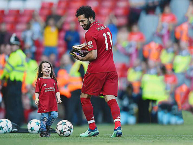محمد صلاح وابنته مكة