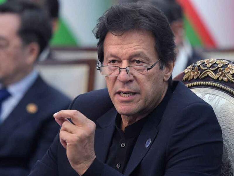 Pakistani Prime Minister Imran Khan attends a meeting of the Shanghai Cooperation Organization (SCO) Council of Heads of State in Bishkek on June 14, 2019. (AFP/File)