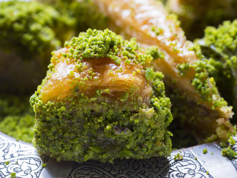 Turkish dessert baklava with pistachio (Shutterstock)	