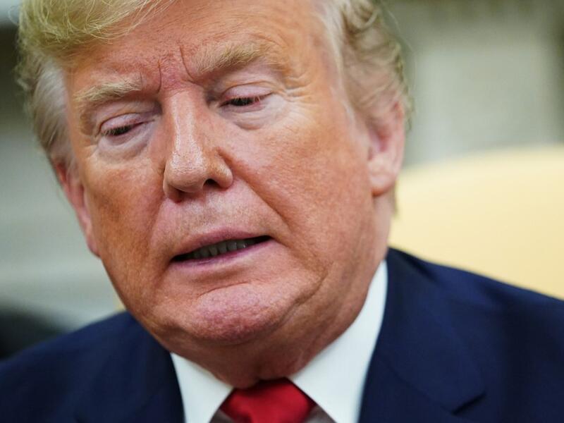 US President Donald Trump speaks during a meeting with Turkey's President Recep Tayyip Erdogan and a group of Republican senators in the Oval Office of the White House in Washington, DC on November 13, 2019. MANDEL NGAN / AFP