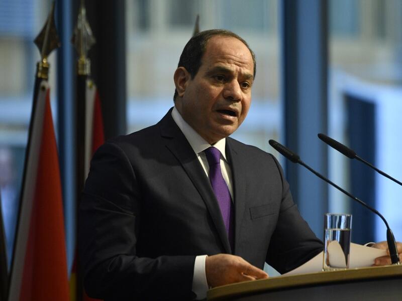 Egypt's President Abdel Fattah al-Sisi addresses participants of the "G20 Investment Summit - German Business and the CwA Countries 2019" on the sidelines of a Compact with Africa (CwA) in Berlin on November 19, 2019. John MACDOUGALL / POOL / AFP