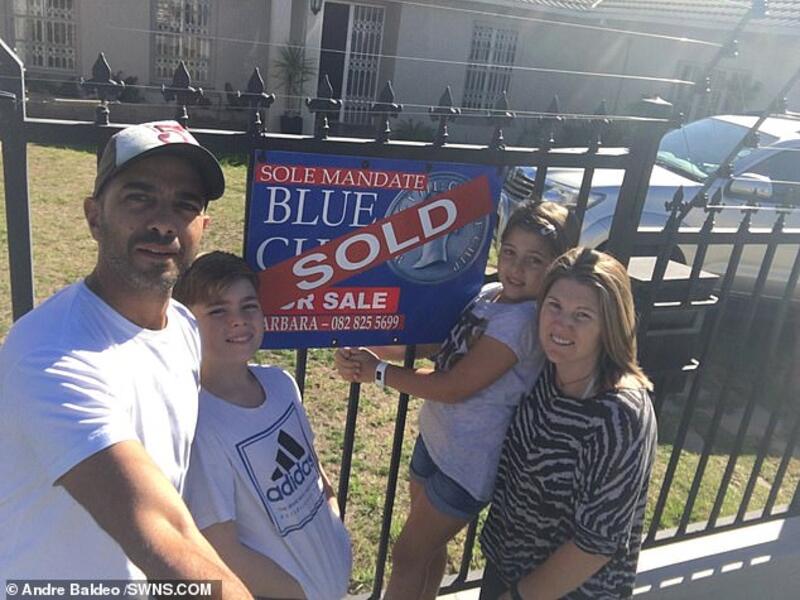 The Baldeo family outside their home in Cape Town. Dad Andre, 45, decided to quit the rat-race and travel the world. (Andre Baldeo)
