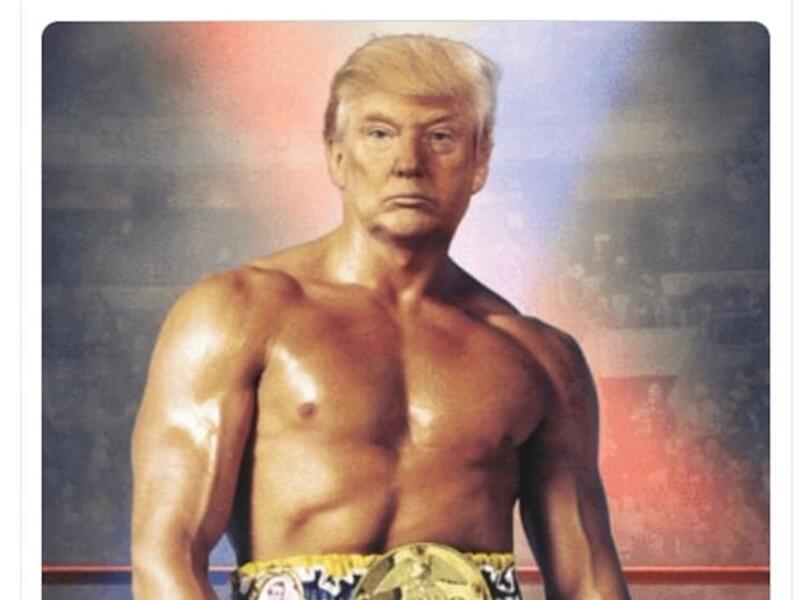 Donald Trump tweeted an image of himself as Rocky Balboa, a reference to recent reports about his health. (Twitter/ Trump)