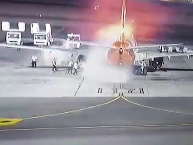 Plane Catches Fire After Landing in Egypt (Twitter)