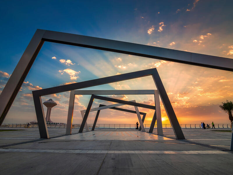 Beautiful Sunrise view at Dammam Al Khobar Corniche Saudi Arabia (Shutterstock)	