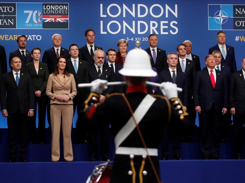 NATO leaders pose for a family photo during the NATO summit at the Grove hotel in Watford, northeast of London on December 4, 2019. CHRISTIAN HARTMANN / POOL / AFP