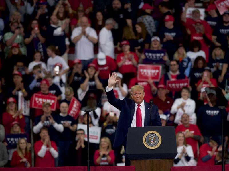 President Donald Trump waves during a campaign rally on December 10, 2019 in Hershey, Pennsylvania.  (AFP/ File Photo)