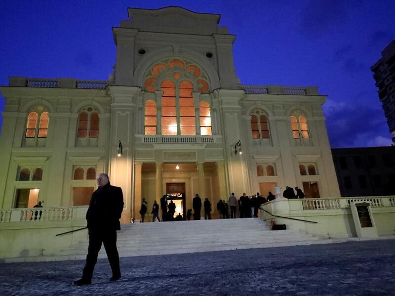 Guests visit the newly renovated Eliyahu Hanavi synagogue in the northwestern Egyptian city of Alexandria on January 10, 2020, on the day of its inauguration. The synagogue, boasting green and violet stained glass windows and towering marble columns, was built in its current form in 1850 by an Italian architect on top of the original edifice dating back to 1354. Khaled DESOUKI / AFP