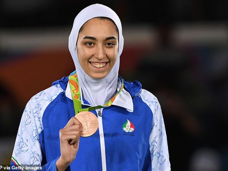 Kimia Alizadeh, 21, from Karaj, pictured at the Rio 2016 Olympics where she won bronze in Taekwondo. (AFP/ File Photo)