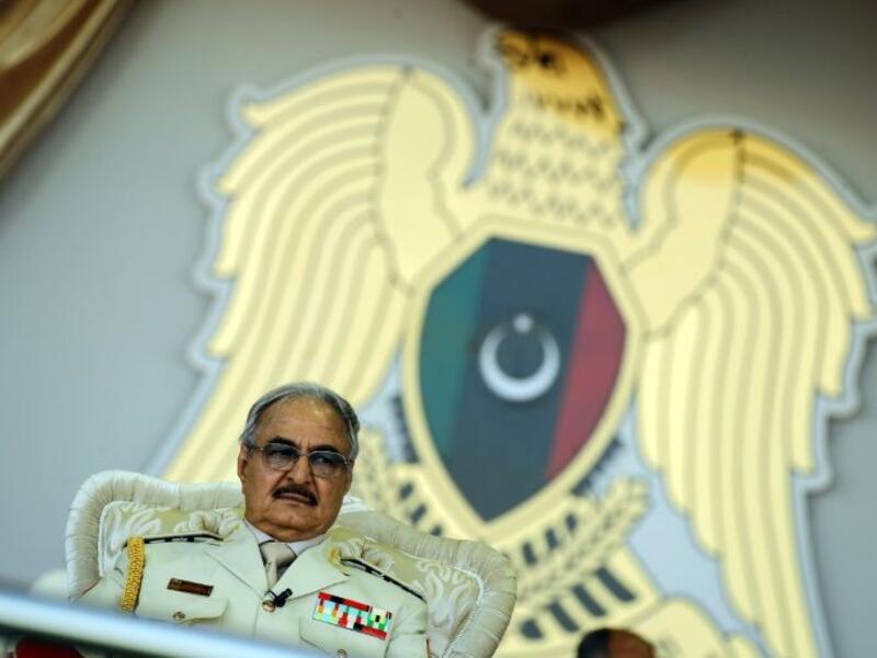 Libyan strongman Khalifa Haftar, pictured in May 2018, has said he hopes for dialogue on the conflict in his country (AFP Photo/Abdullah DOMA)